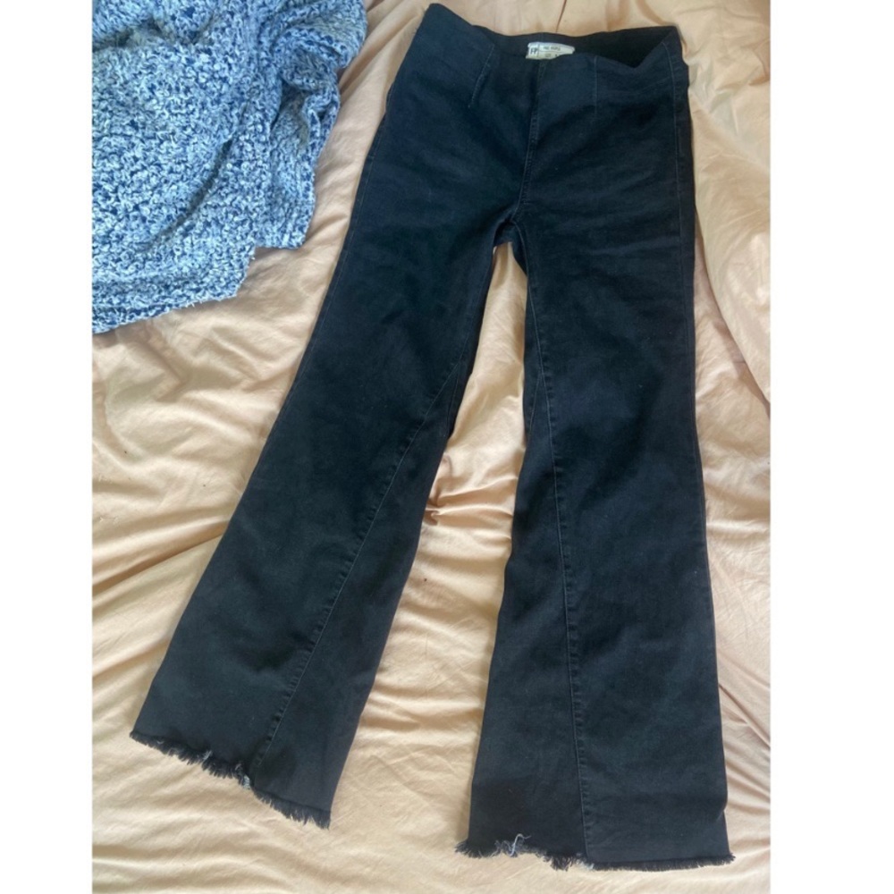Free People Black High-Waisted Flare Jeans